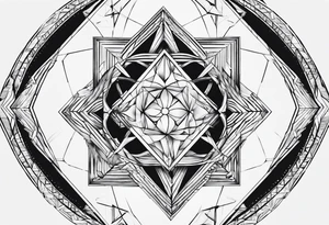 Illusione ottica con triangoli tattoo idea