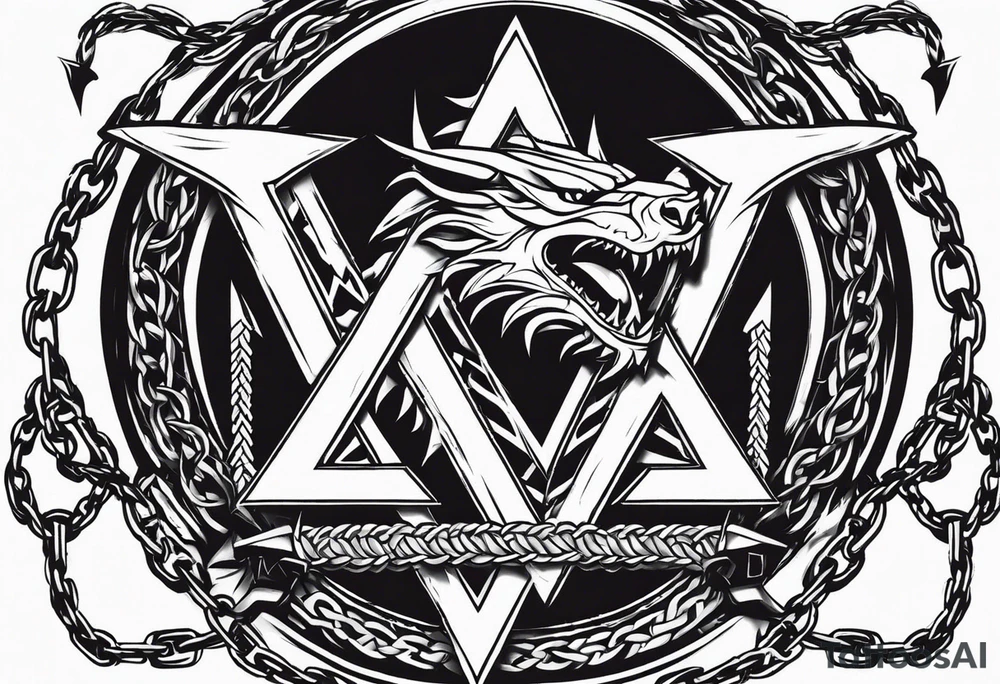 Valhalla sword shield axe barbed wire chains valknut fire dragon tattoo idea Valhalla sword shield axe barbed wire chains valknut fire dragon tattoo idea