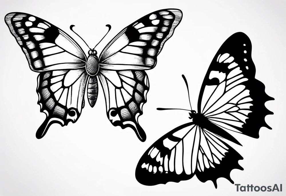 a butterfly and a moth next to each other small tattoo idea a butterfly and a moth next to each other small tattoo idea
