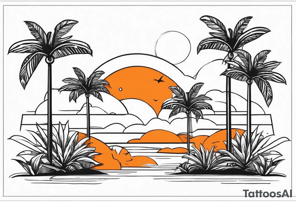 Orange blossom palm trees oranges tattoo idea