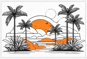 Orange blossom palm trees oranges tattoo idea