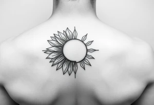 Half Sunflower, half sun tattoo that will "shine" on another small tattoo right above my elbow . It will go on my bicep with a stem, minimal and feminine tattoo idea