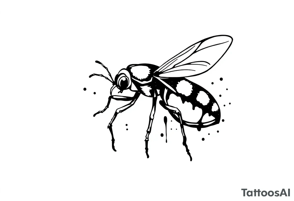 weird bug ink splash tattoo idea