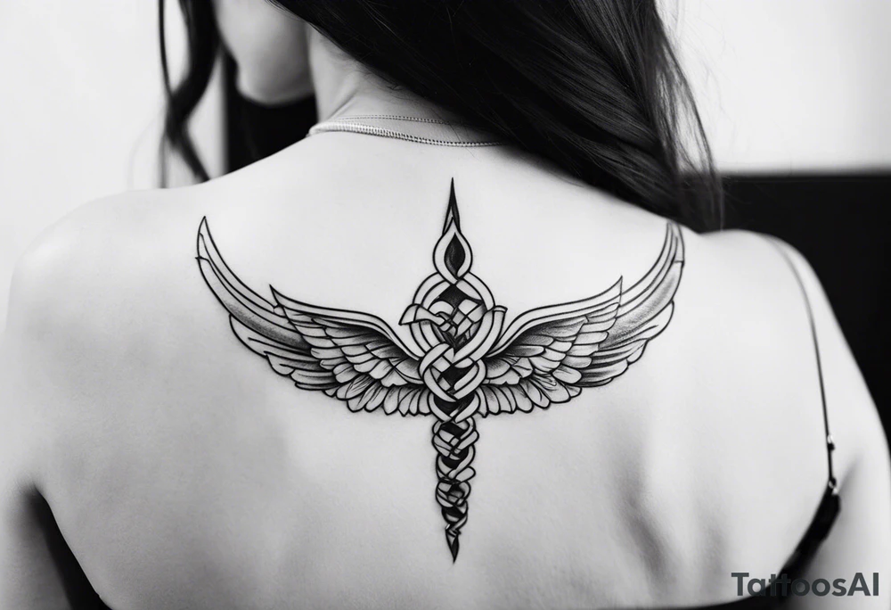 Sexy spine tattoo blessed tattoo idea