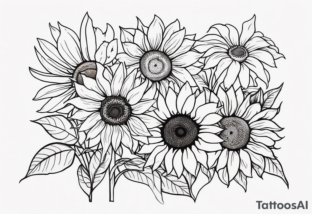 Sunflowers and lots of color tattoo idea