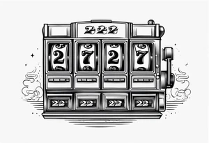 A slot machine landing on the numbers 222 tattoo idea