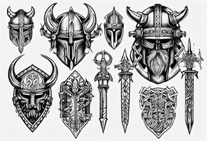Viking armor mechanical symmetrical tattoo idea