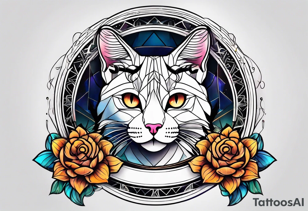 Third eye cat tattoo idea