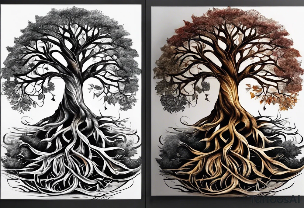 tree of life with long vertical roots
3 line triangles behind tattoo idea tree of life with long vertical roots
3 line triangles behind tattoo idea