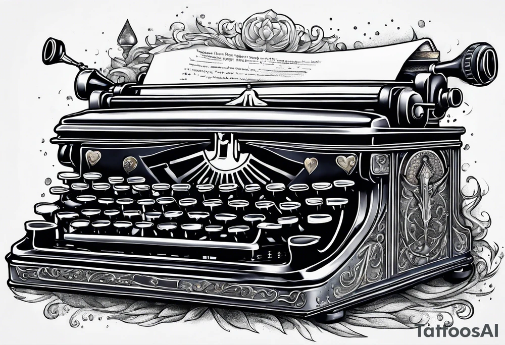 wizard coming out of a typewriter tattoo idea