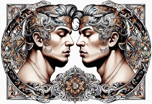 Gemini twins male tattoo idea