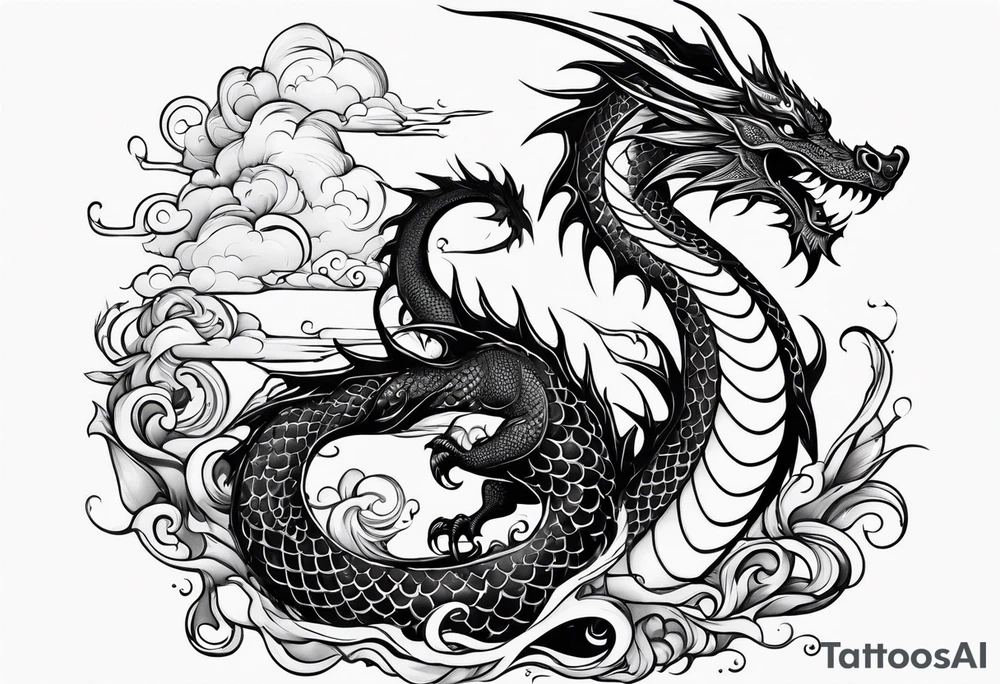 Dragon,fish tattoo idea