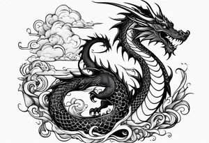 Dragon,fish tattoo idea