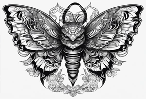 moth, “snake head wings” tattoo idea