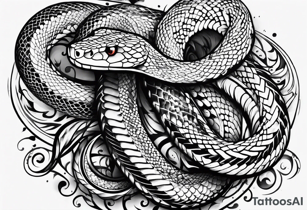 snake fast slithering from above simple tattoo idea