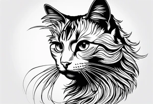 cat with logo "MRBG" tattoo idea