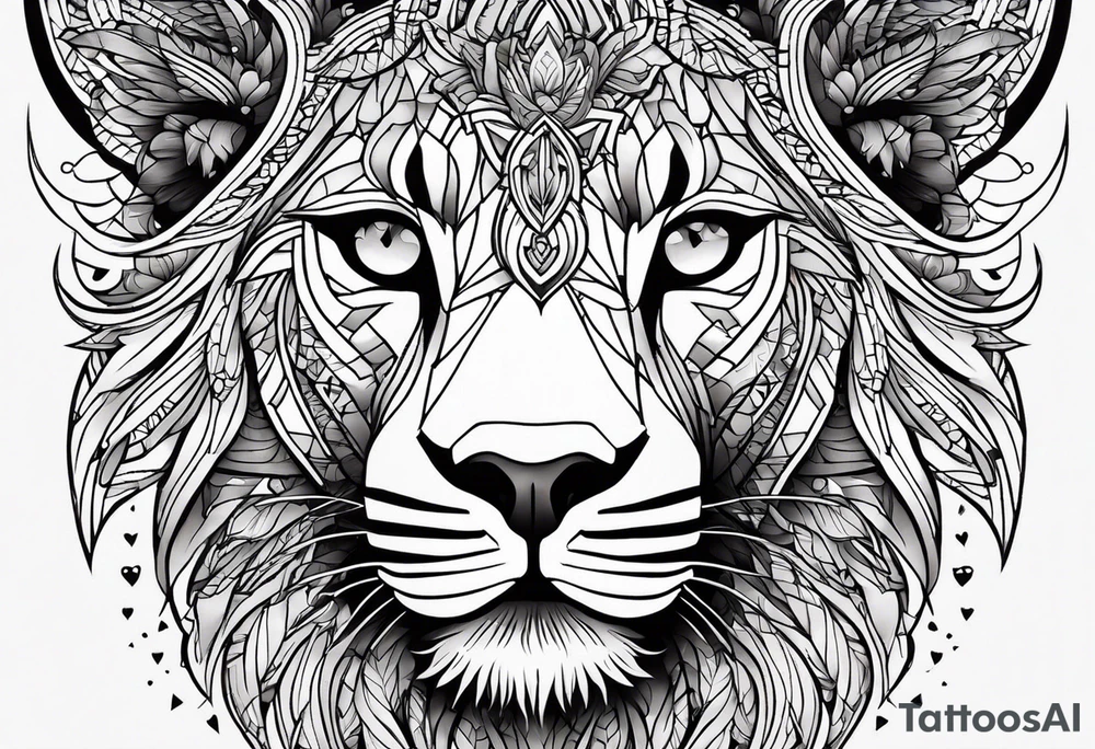 Мощный и величественный лев на руке tattoo idea