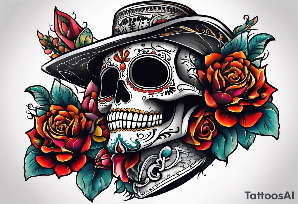 Mexico day of dead tattoo idea