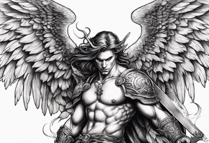 A biblically accurate angel slaying a demon tattoo idea