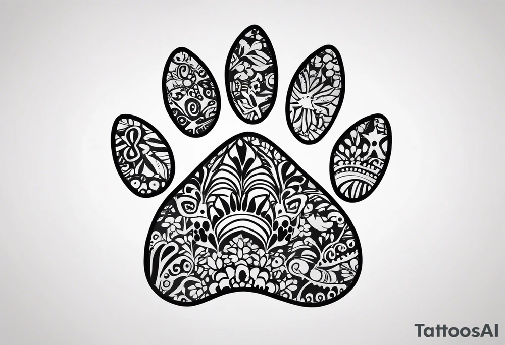Dogs paw print with jaxy writing tattoo idea