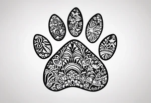 Dogs paw print with jaxy writing tattoo idea
