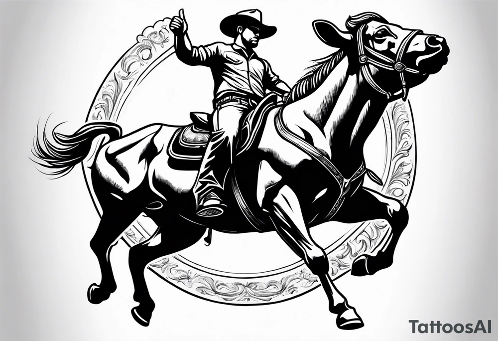 Bull riding cowboy tattoo tattoo idea