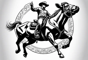 Bull riding cowboy tattoo tattoo idea