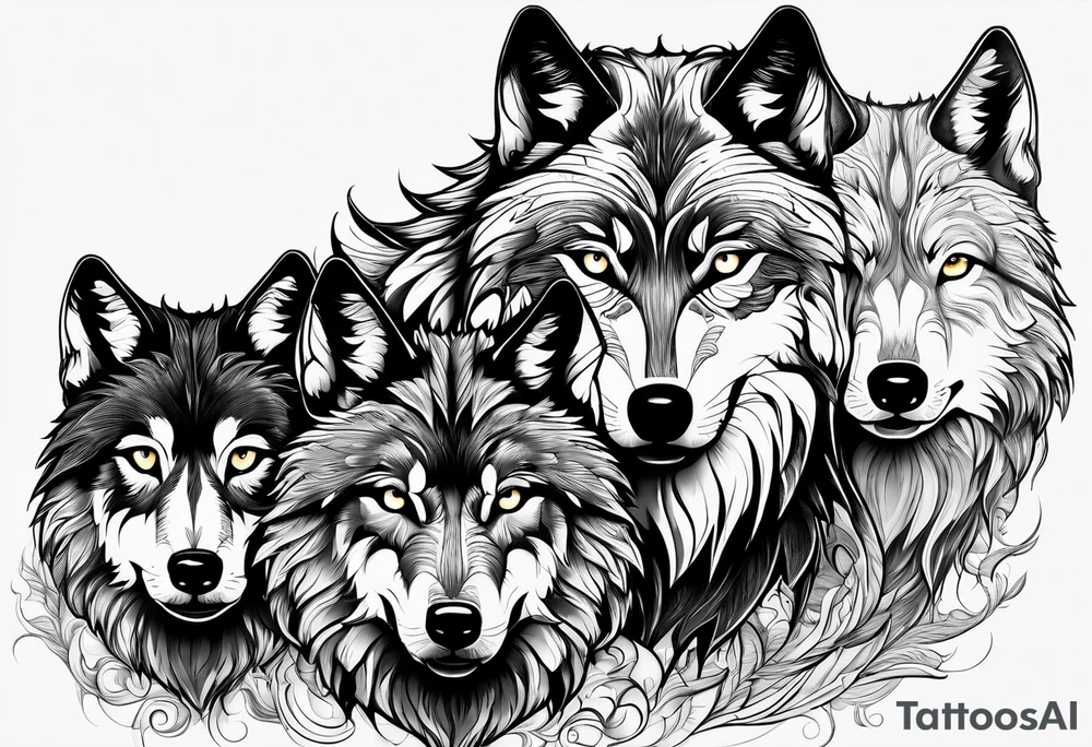 Wolves looking at you tattoo idea