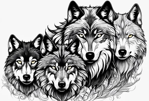 Wolves looking at you tattoo idea