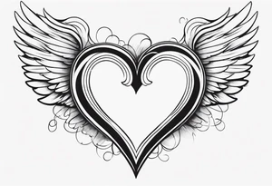 Memory Love Angel Wings Heart tattoo idea