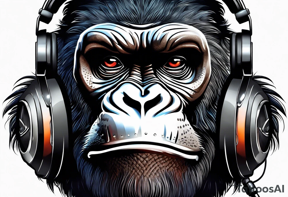 gorilla motorcycle microphone tattoo idea
