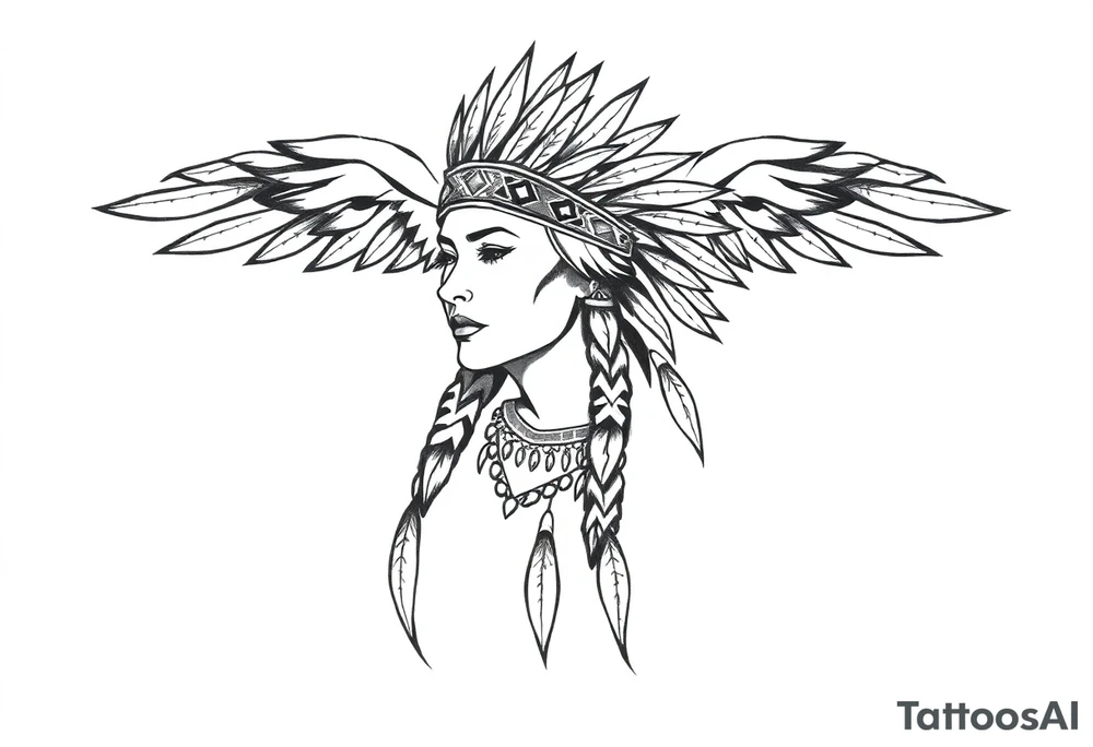 Native American female tattoo idea