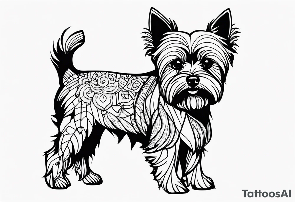 yorkie terrier tattoo idea