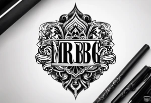 logo-type tattoo word "MRBG" tattoo idea
