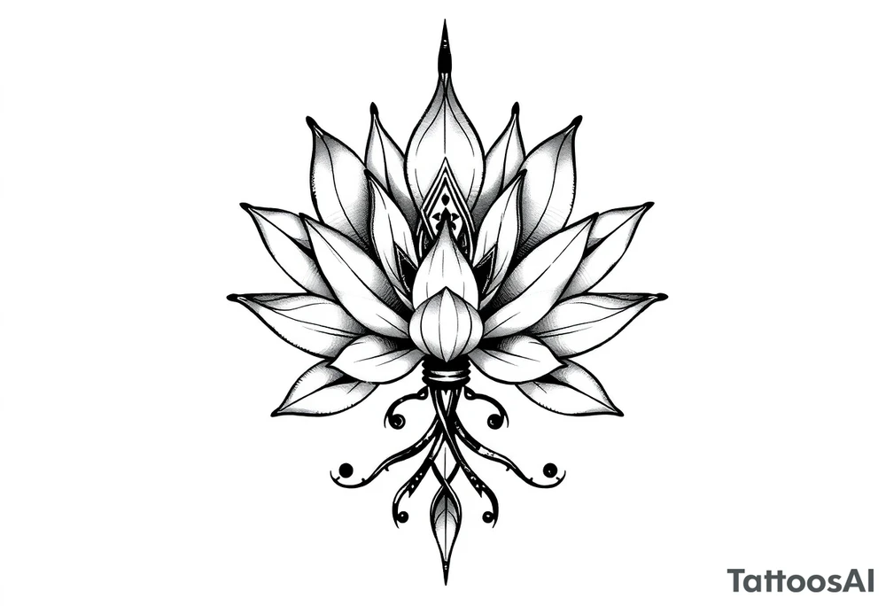 Water lily, earth, air, fire, water, tree, wiccan tattoo idea