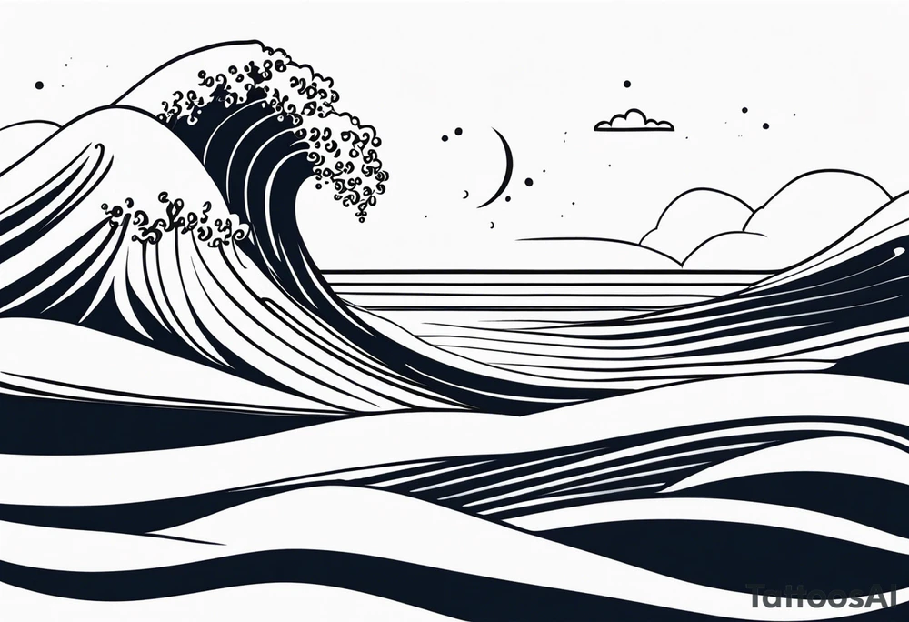simple wave tattoo idea