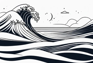 simple wave tattoo idea