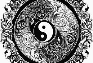 Ying yang with tribal tattoo idea