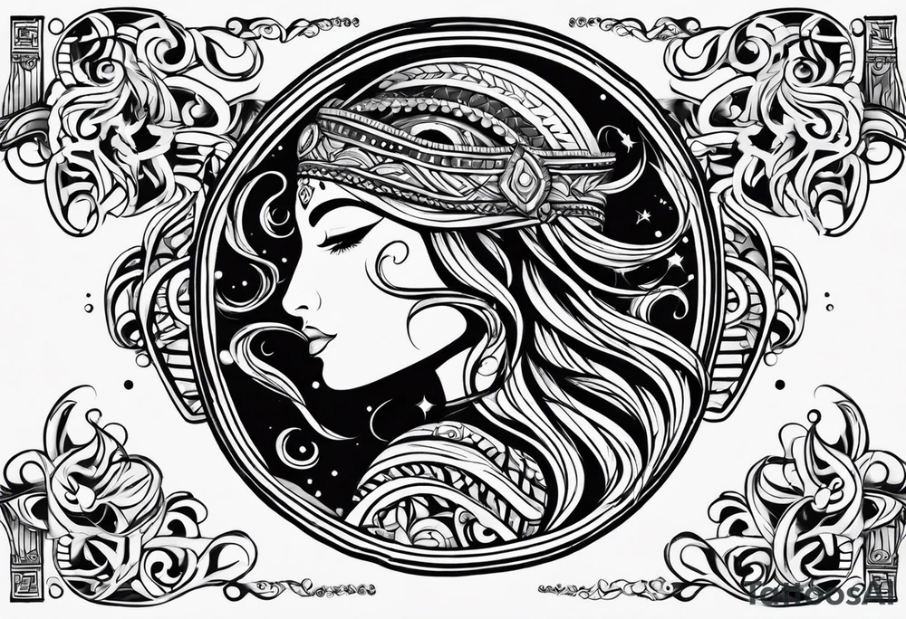 Aquarius tattoo in a tribal design tattoo idea