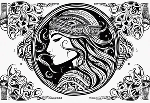 Aquarius tattoo in a tribal design tattoo idea