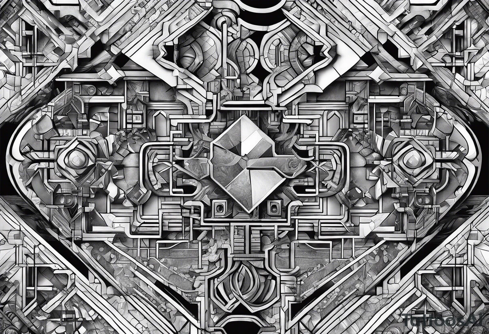 Puzzle with circuits tattoo idea