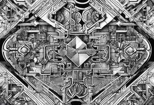 Puzzle with circuits tattoo idea
