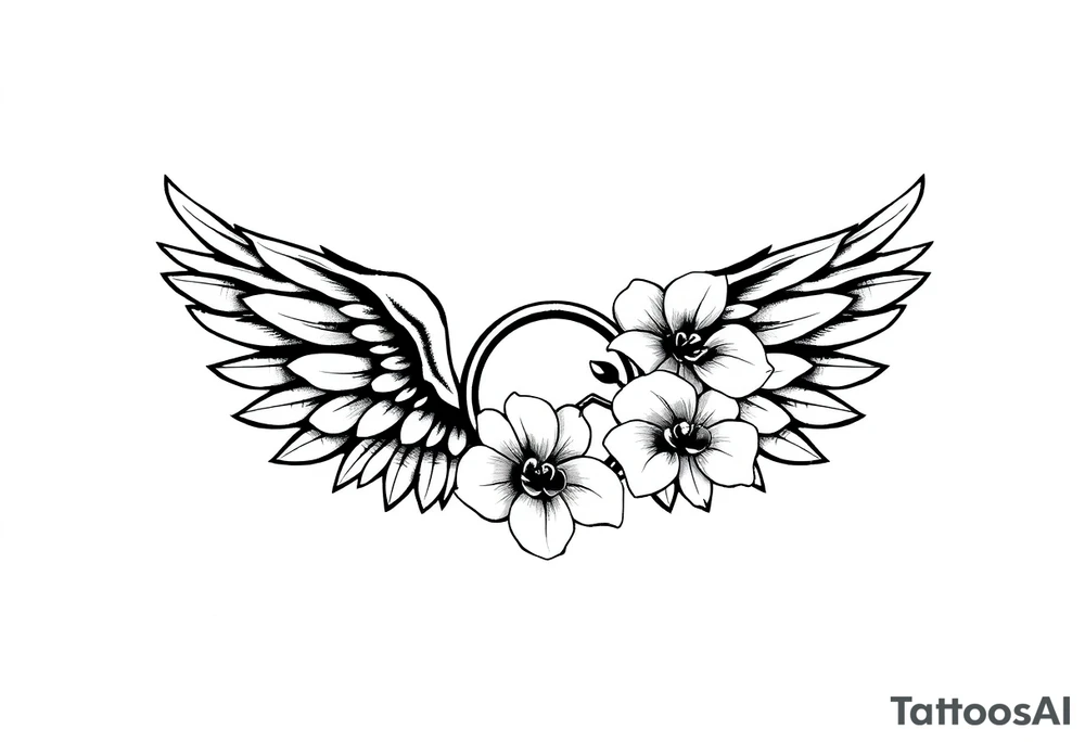 Wings with infinity loop inside and an orchid tattoo idea Wings with infinity loop inside and an orchid tattoo idea