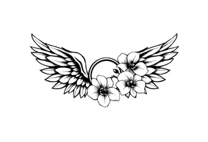 Wings with infinity loop inside and an orchid tattoo idea