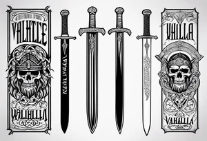 Viking sword Valhalla death tattoo idea