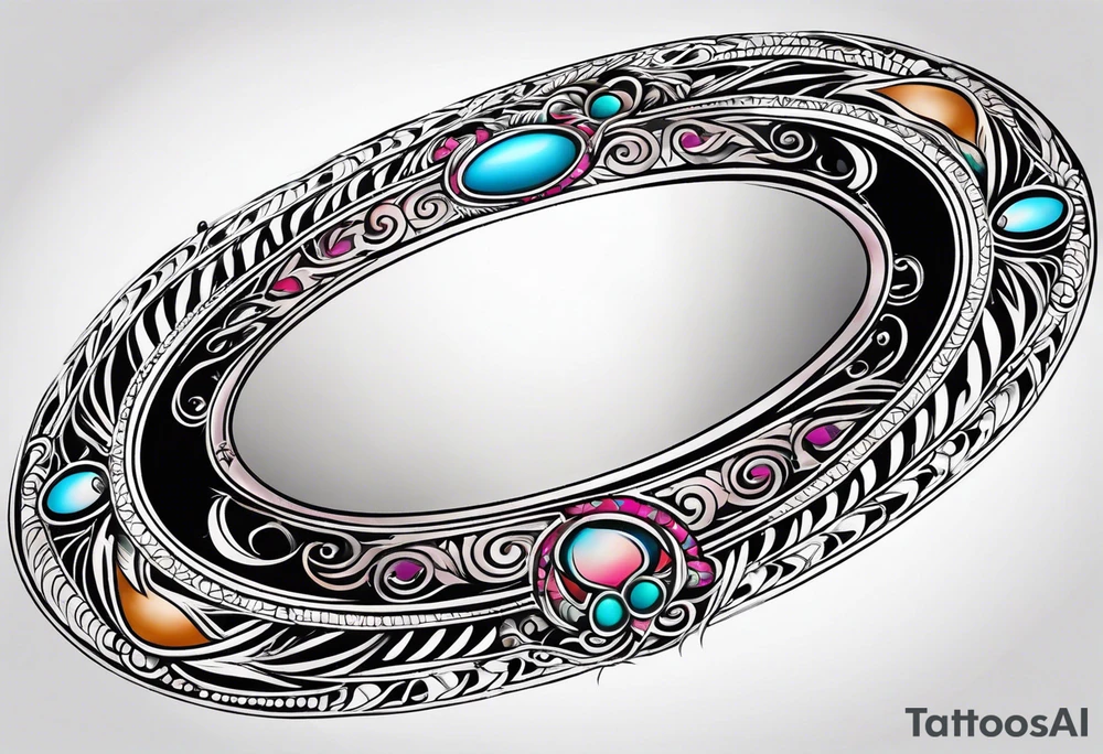 Oval spiritual tattoo idea