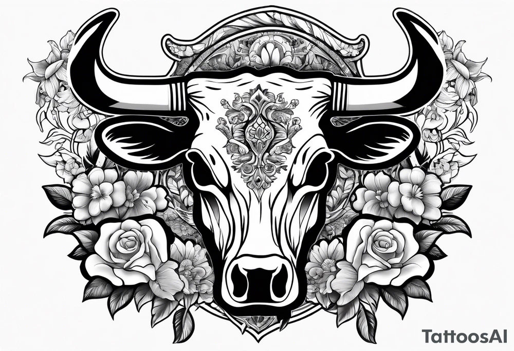 half sleeve. Western cow skull with flowers tattoo idea