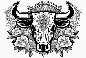 half sleeve. Western cow skull with flowers tattoo idea