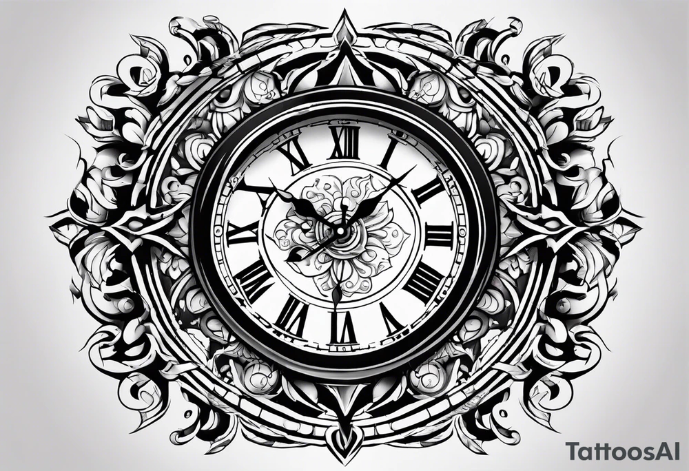 old school clock face deconstructed tattoo idea