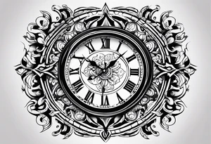 old school clock face deconstructed tattoo idea